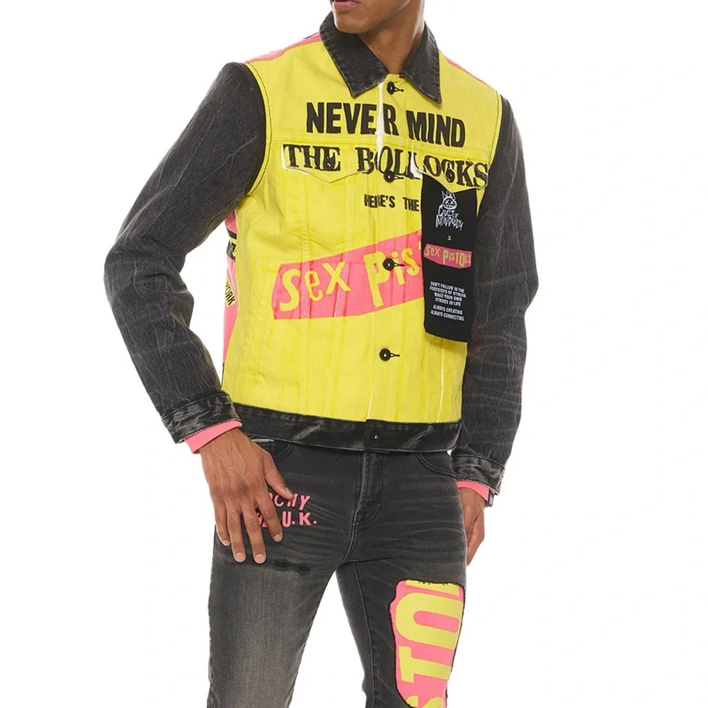 Cult of Individuality Sex Pistols denim jacket. one sz vest rock rocker Bollocks - Picture 2 of 9